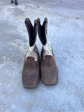 Kids Brown and White Western Boots - Cody James Size 11
